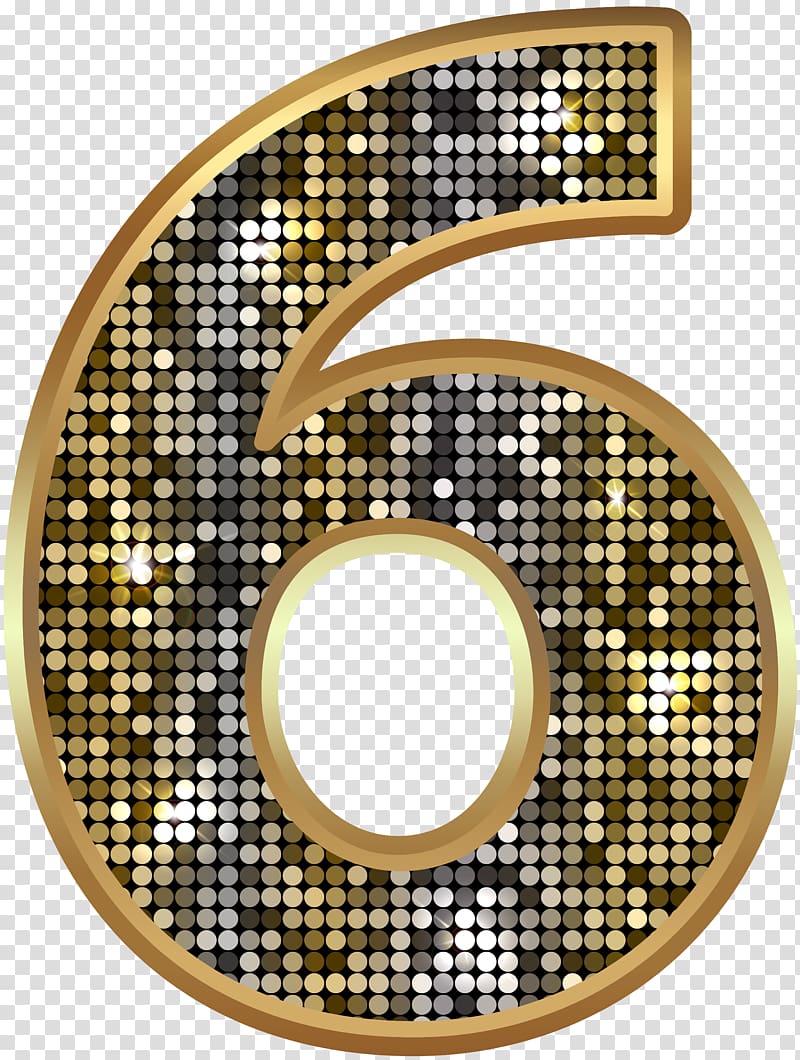 6 Number Illustration Icon Number Six Deco Gold Transparent