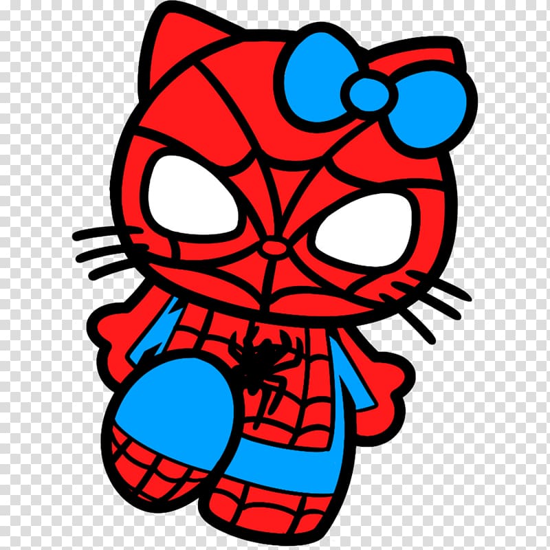 Spider-Man Hello Kitty Drawing Art, cute spiderman transparent background PNG clipart
