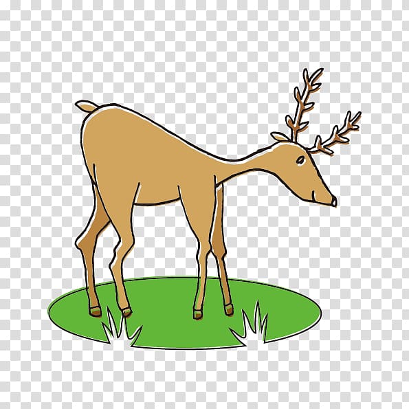 Reindeer Cartoon , Hand-painted cartoon deer free s, transparent background PNG clipart