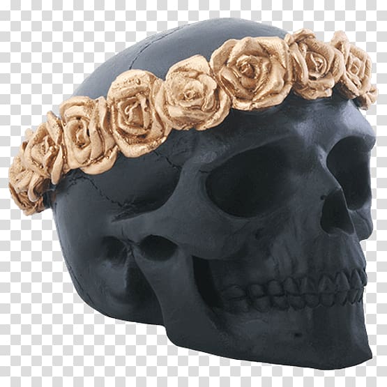 Skull DeadRockers Flower Wreath Crown, skull transparent background PNG clipart