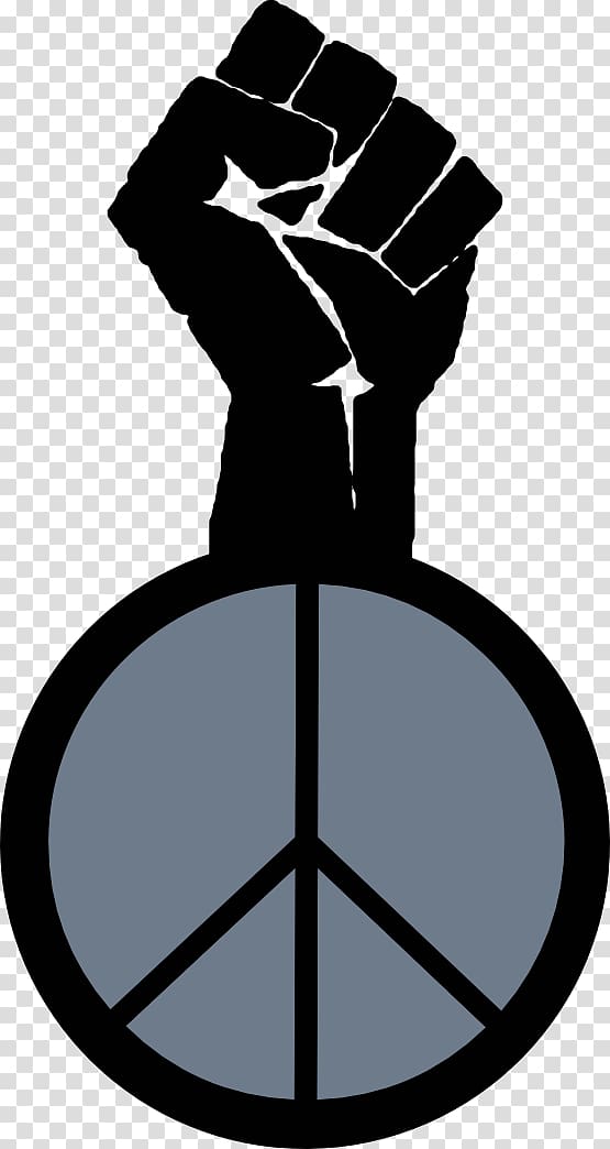 Raised fist Peace , Nuclear Power Symbol transparent background PNG clipart