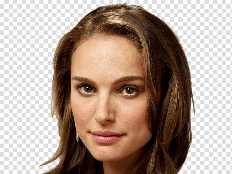 women's brown hair, Natalie Portman Portrait transparent background PNG clipart