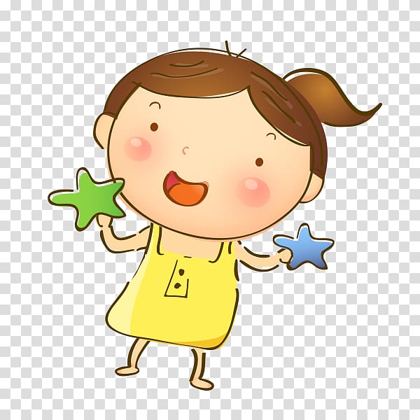 Cartoon Child Illustration, Cartoon hand painted cute little girl transparent background PNG clipart