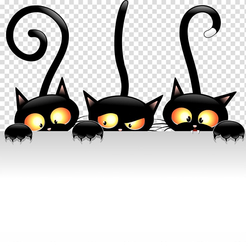 Black cat Drawing Cartoon , Halloween transparent background PNG clipart