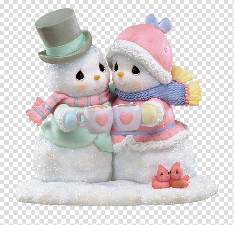 Precious Moments, Inc. Figurine Snowman Gift Christmas village, Hugging snowman transparent background PNG clipart