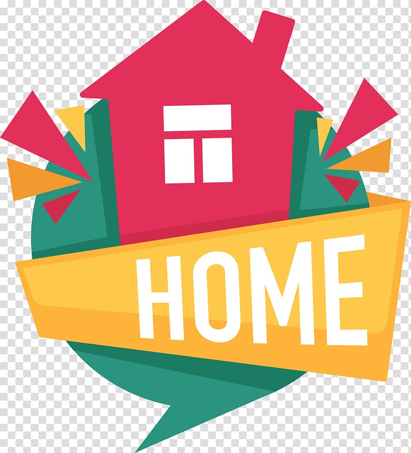 red cartoon house sign transparent background PNG clipart