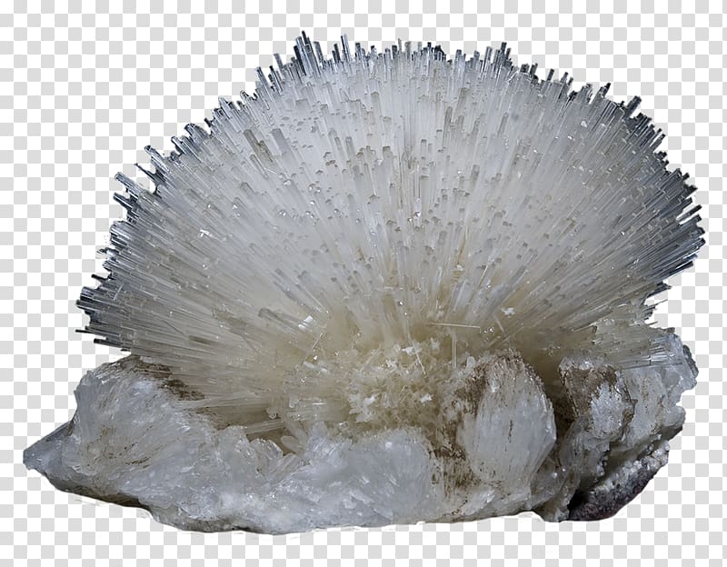Crystal habit Mineral Acicular Natrolite, rock transparent background PNG clipart