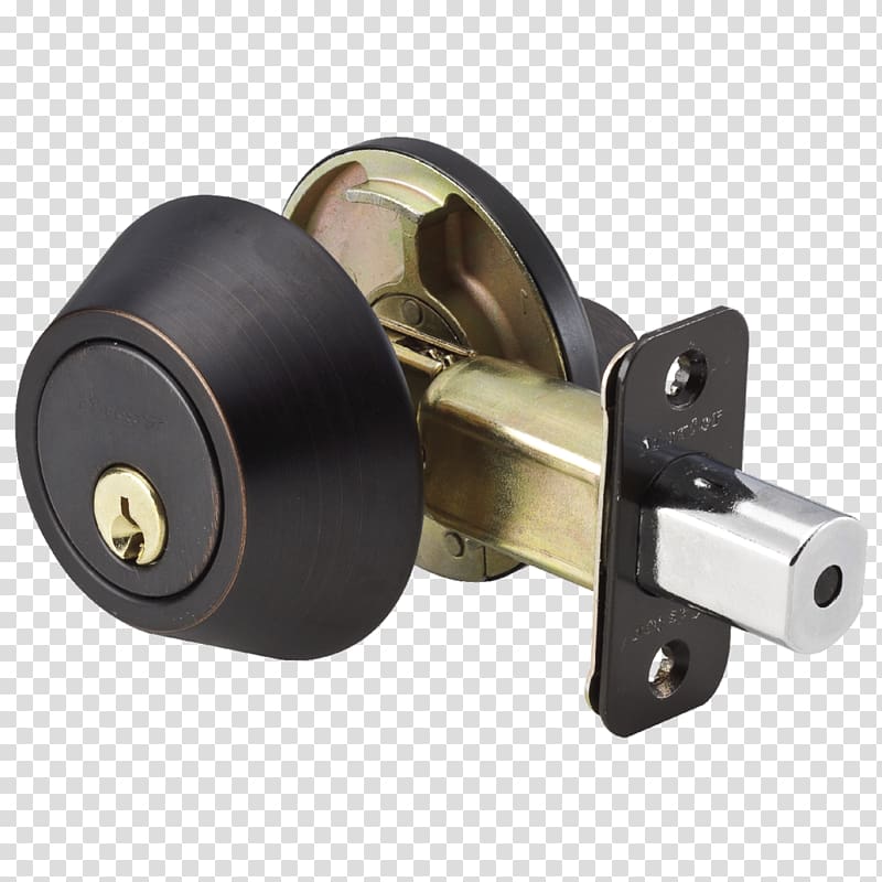 Dead bolt Master Lock Latch Door, single cylinder transparent background PNG clipart