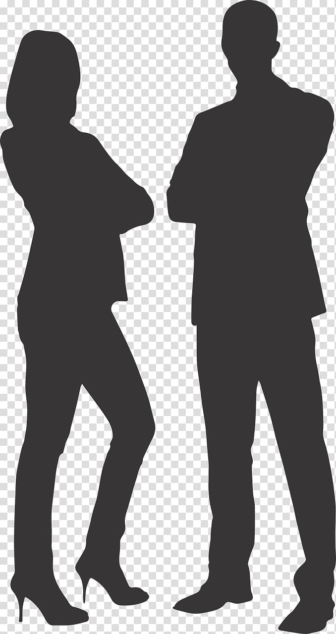 man and woman silhouette , Silhouette Man and Woman on Heels transparent background PNG clipart