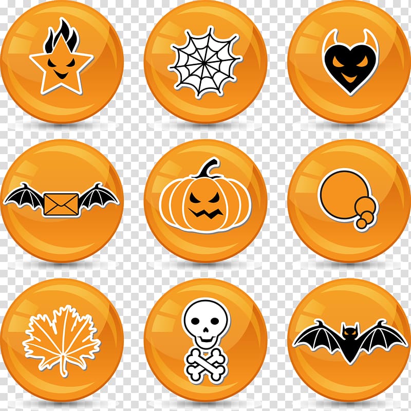 Halloween Sticker Icon, Halloween pumpkin icons transparent background PNG clipart