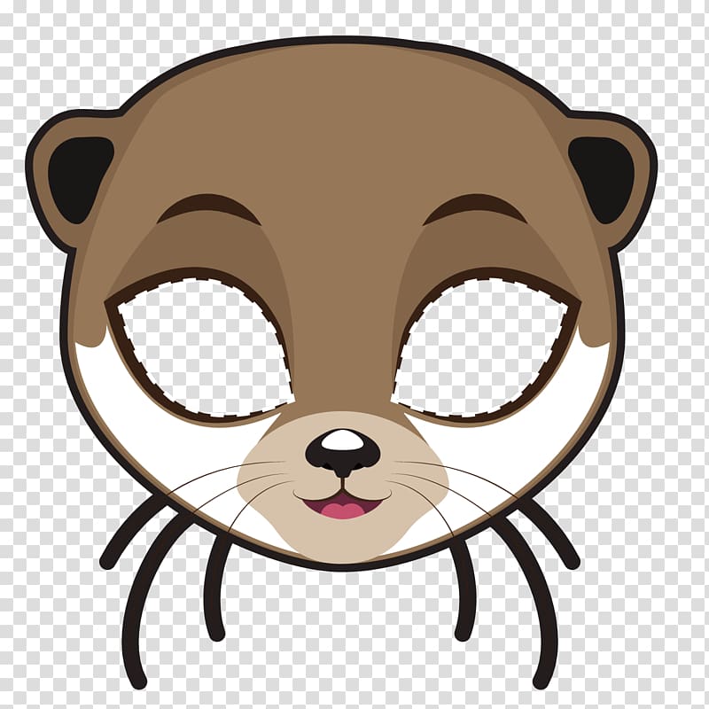 Whiskers Mask Illustration, otter transparent background PNG clipart