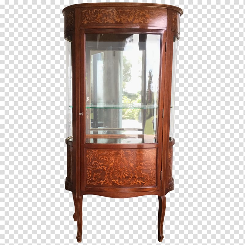 Display case Furniture Curio cabinet Antique Bookcase, mahogany chair transparent background PNG clipart