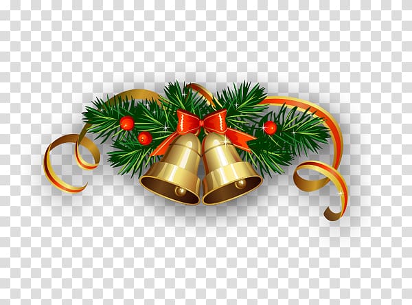 Santa Claus Christmas ornament, Christmas bells transparent background PNG clipart