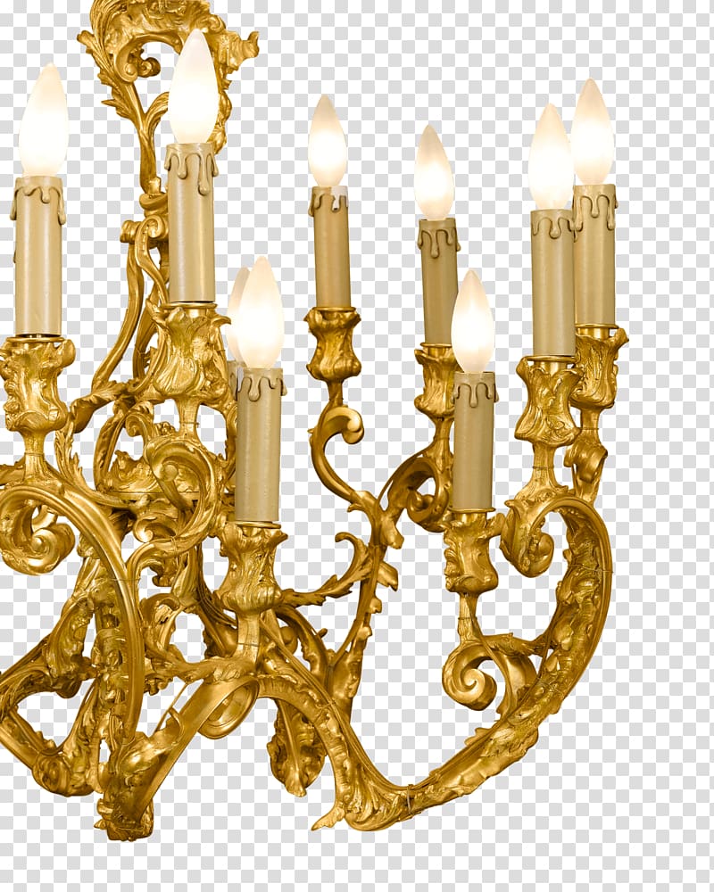 Chandelier Brass Ormolu Bronze Rococo Revival, religious style chandelier transparent background PNG clipart