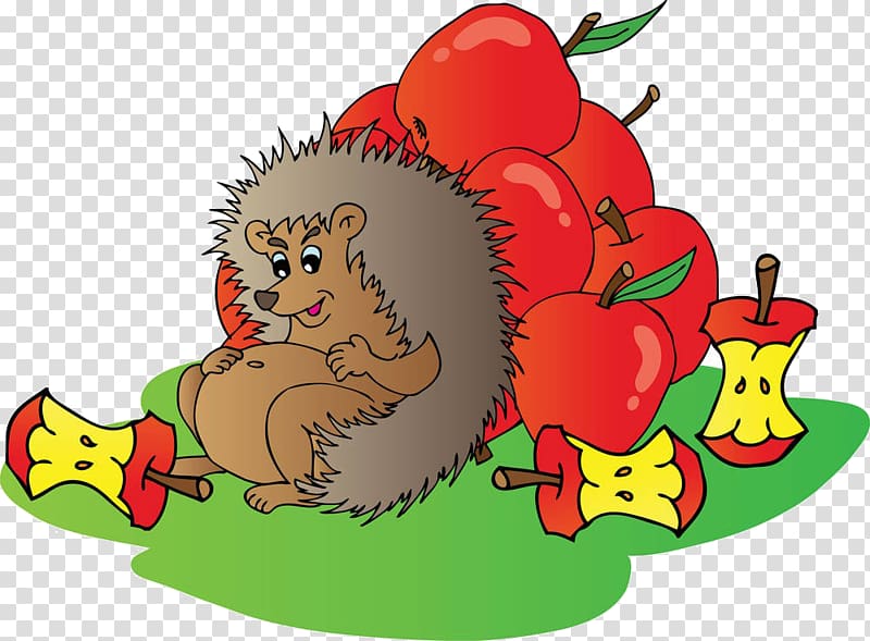 Hedgehog Apple , Cartoon hedgehog transparent background PNG clipart