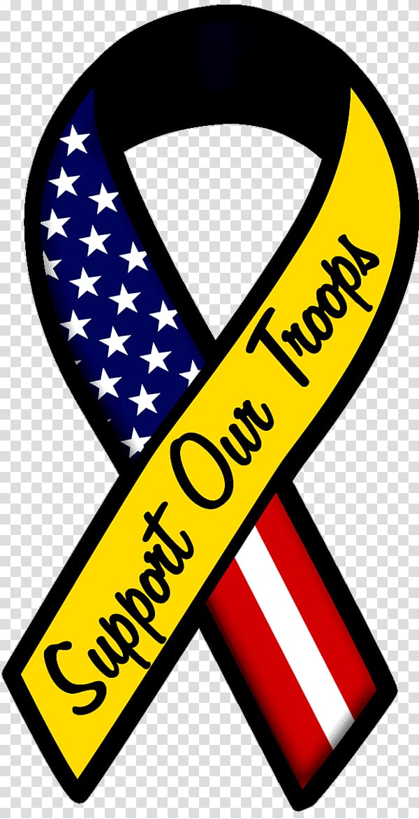 Support our troops Portable Network Graphics graphics, yellow ribbon transparent background PNG clipart