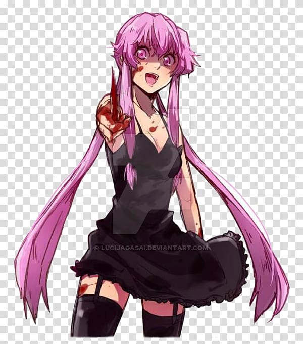 Yuno Gasai Future Diary Yandere Anime, mirai nikki transparent background PNG clipart