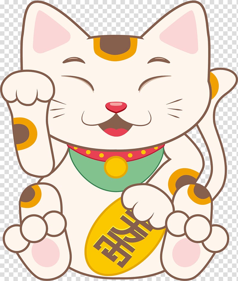 Cat Kitten Cartoon Maneki-neko, Lucky Lucky Lucky Cat transparent background PNG clipart