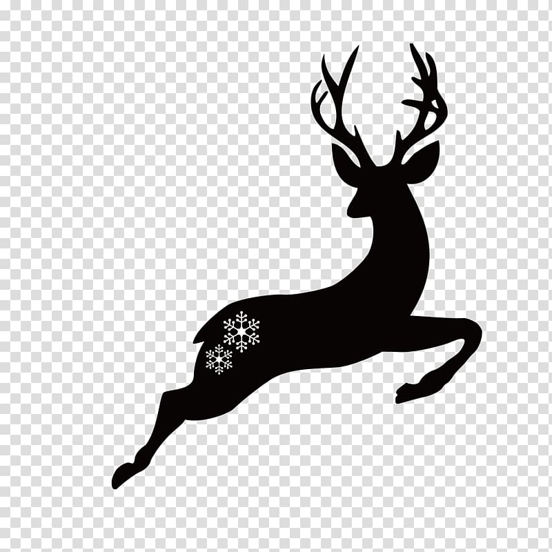 silhouette of reindeer illustration, Deer Christmas Illustration, Deer silhouettes transparent background PNG clipart