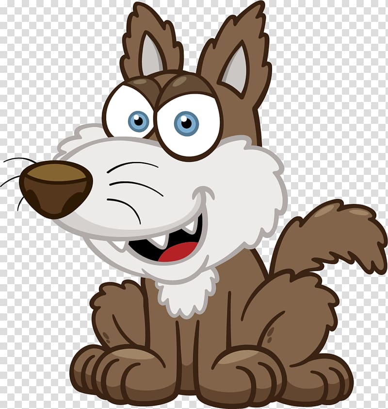Gray wolf Illustration, Cartoon yellow Wolf transparent background PNG clipart