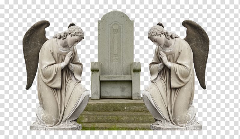 Stone sculpture Angel of Grief Statue, angel transparent background PNG clipart