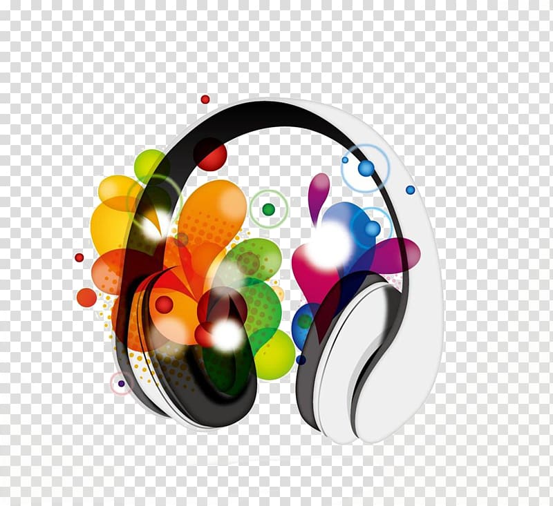 Free music , Color headphones transparent background PNG clipart