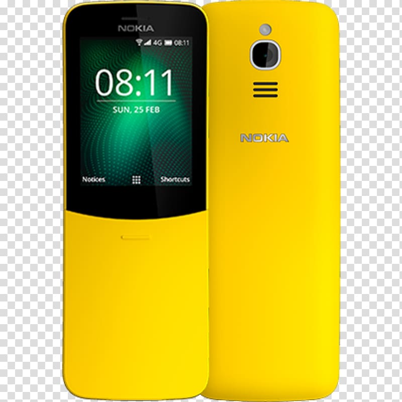Feature phone Smartphone Nokia 8110 4G Dual TA-1059 4GB 4G LTE Yellow Arabic Nokia 8110 4G 2.45