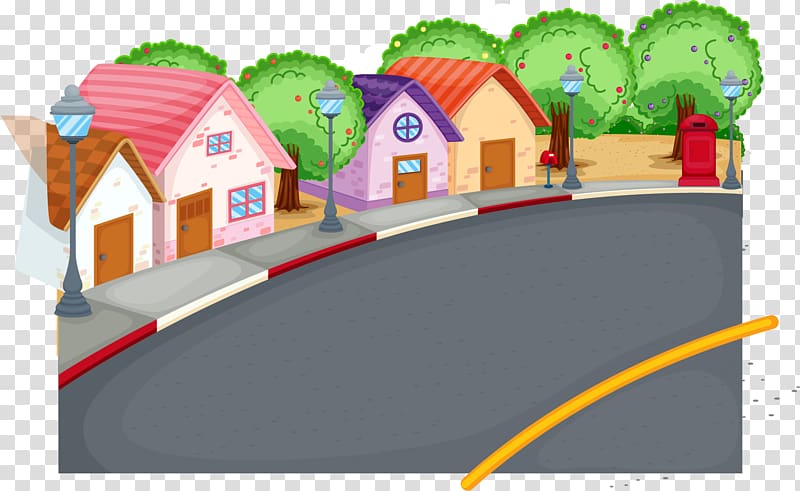Child Cartoon Illustration, painted the town streets transparent background PNG clipart