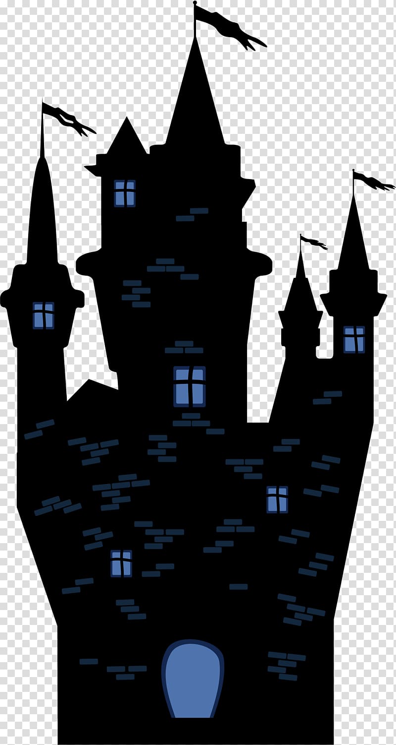 Castle Halloween, Dark castle building transparent background PNG clipart