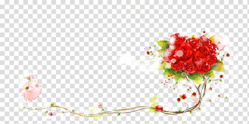 Flower Designer Computer file, Floral watercolor rendering border transparent background PNG clipart