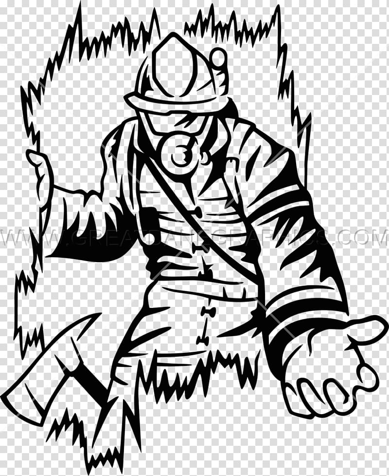 Firefighter Black and white Drawing , Firefighter transparent background PNG clipart