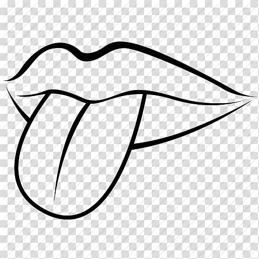 mouth and tongue black and white clipart