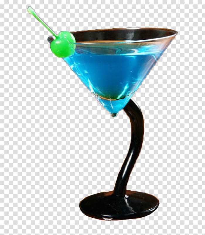 Blue Hawaii Blue Lagoon Cocktail garnish Martini, Tapered glass goblet Blue Cocktail transparent background PNG clipart