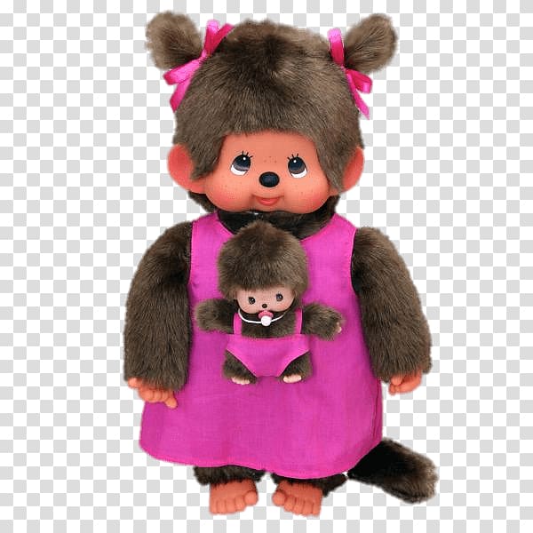mother and child bear doll, Monchhichi Mother and Baby transparent background PNG clipart