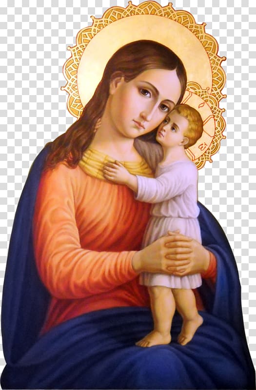 Mary Nazareth Eleusa icon Madonna Child Jesus, Mary transparent background PNG clipart