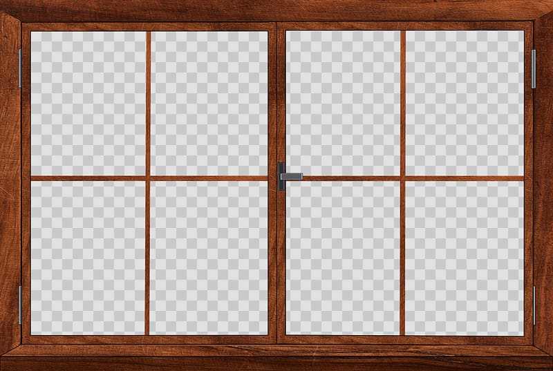 brown wooden window , Window Twin Double Hung transparent background PNG clipart