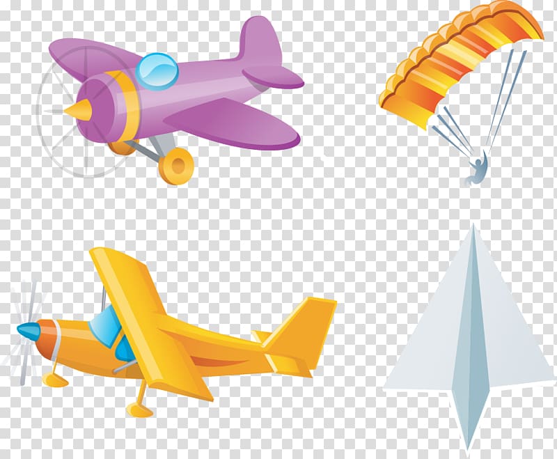 Airplane Propeller , Cartoon paper airplane parachute transparent background PNG clipart