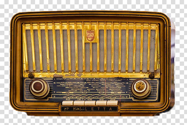 vintage brown Philetta transistor radio art, Golden Age of Radio Antique radio FM broadcasting, Tube radios transparent background PNG clipart