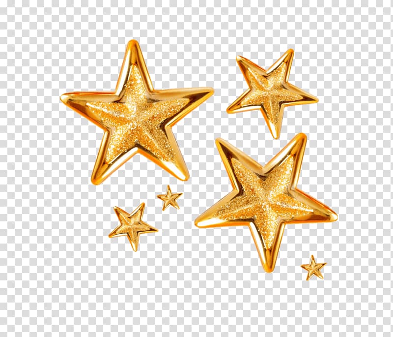 gold-colored stars illustration, Group Of Christmas Stars transparent background PNG clipart