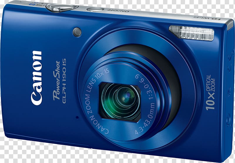 Canon PowerShot ELPH 190 IS Point-and-shoot camera Zoom lens, Camera transparent background PNG clipart