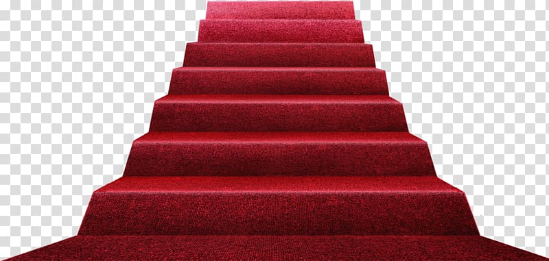 Red Carpet ByunCamis, red and gray stair with carpet illustration  transparent background PNG clipart