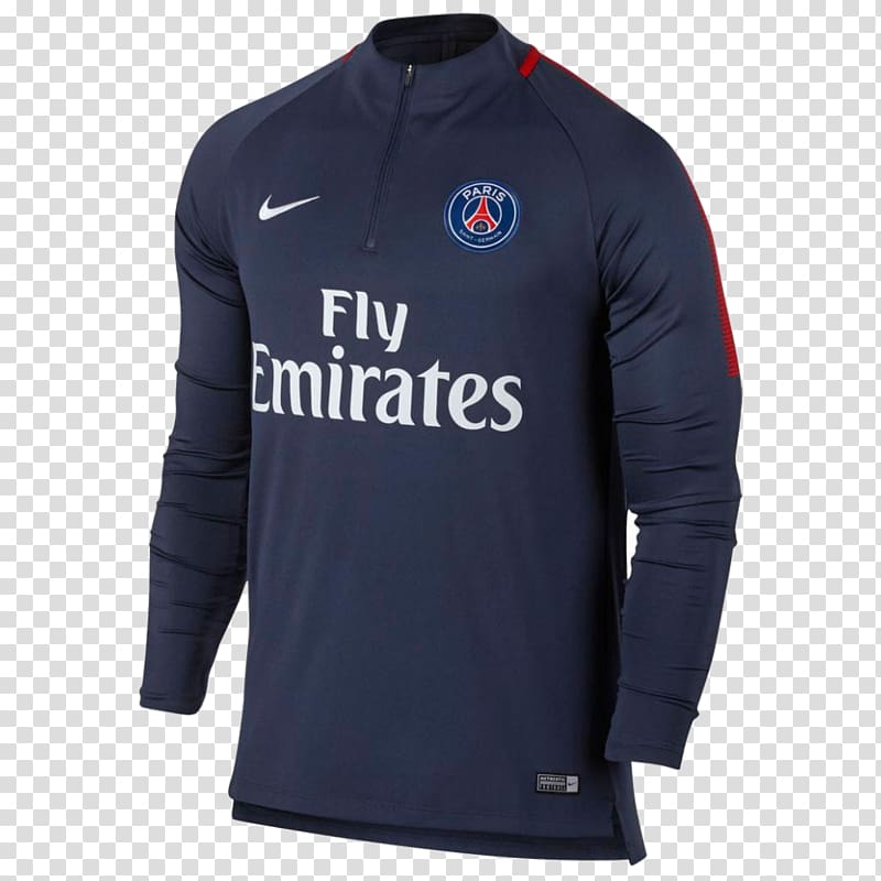 Paris Saint-Germain F.C. Long-sleeved T-shirt Jersey Long-sleeved T-shirt, T-shirt transparent background PNG clipart