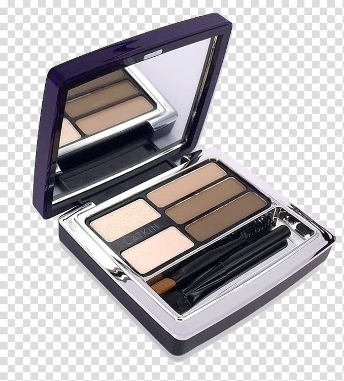 Eyebrow Make-up Eye shadow Powder Cosmetics, Multi-grid powder makeup box transparent background PNG clipart