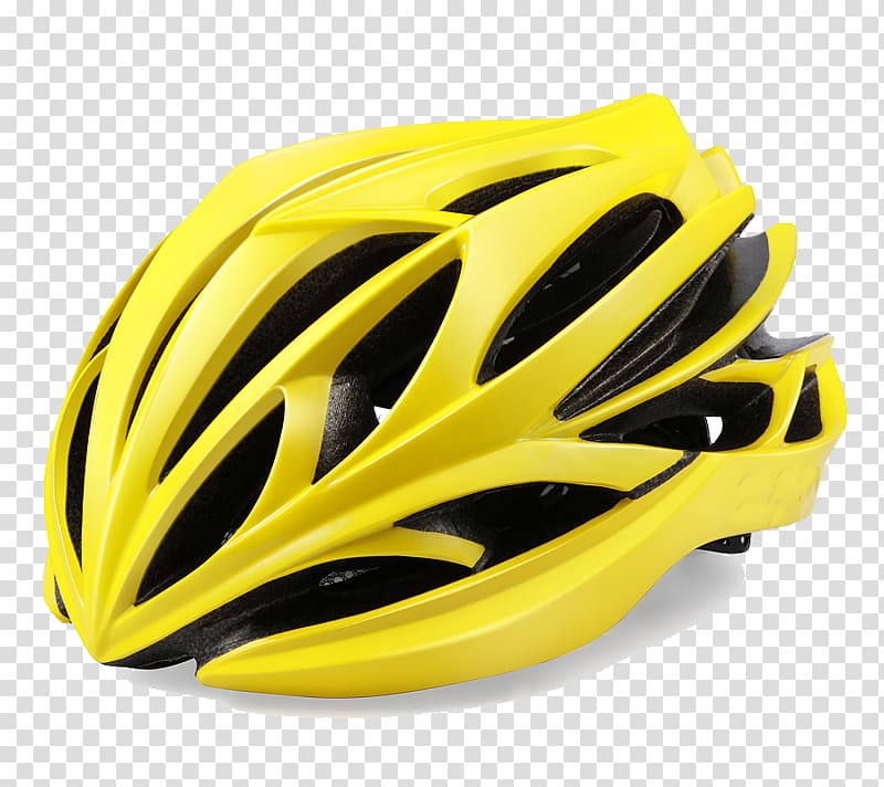 Bicycle helmet, Bright yellow helmet transparent background PNG clipart