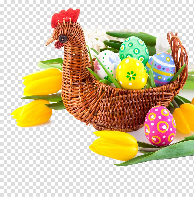 Egg in the basket Easter egg Tulip, Easter eggs transparent background PNG clipart