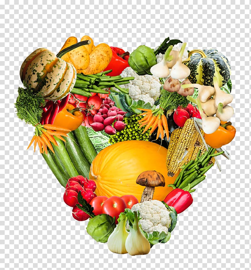 assorted vegetable illustration, Heart Made Of Vegetables transparent background PNG clipart
