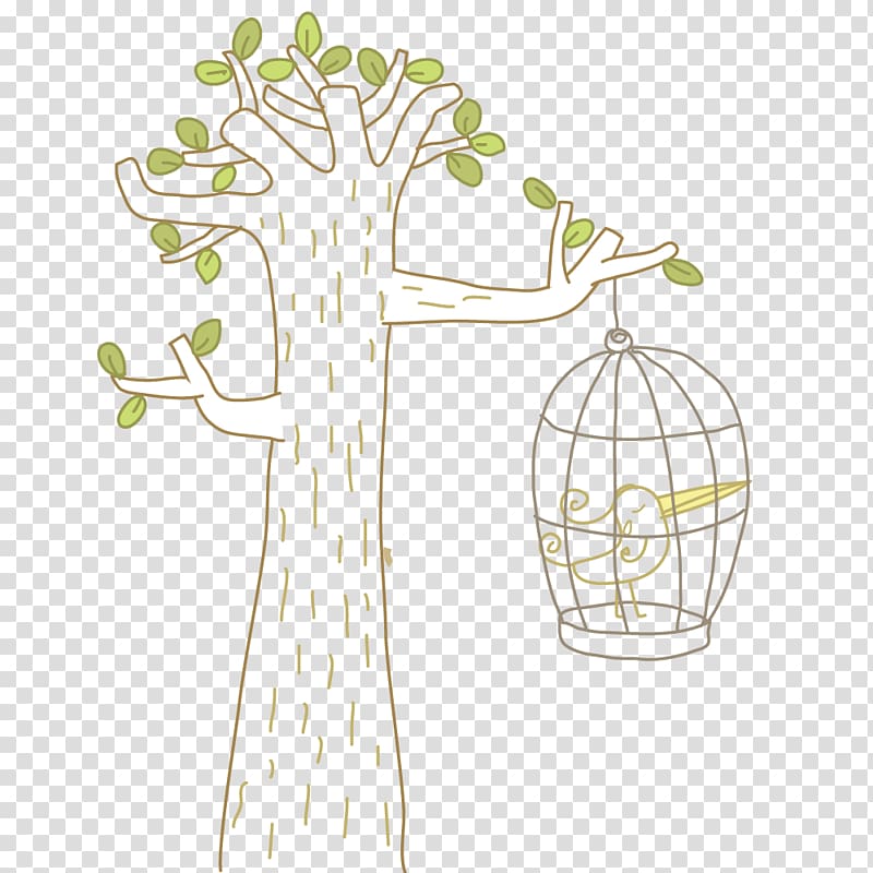 Birdcage illustration Illustration, Tree Birdcage transparent background PNG clipart