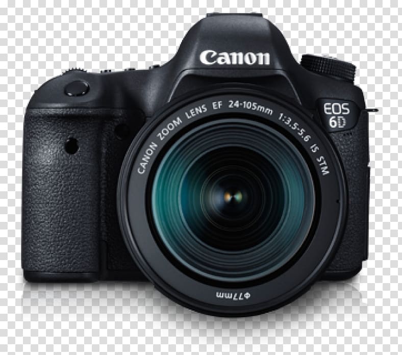 Canon EOS 6D Mark II Canon EF 24–105mm lens Canon EOS 750D Full-frame digital SLR, Camera transparent background PNG clipart