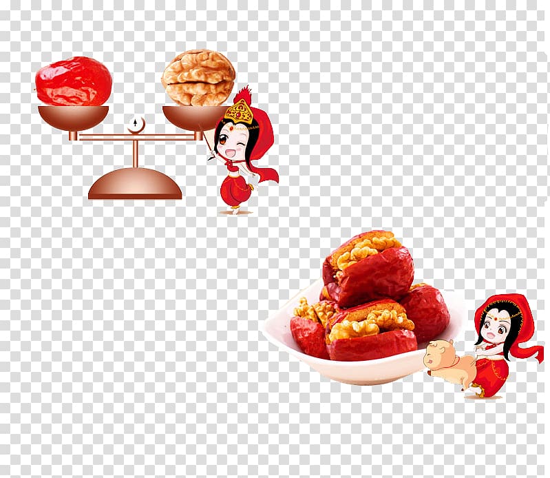 Strawberry Sweetness Dessert Cuisine, Dates and walnuts transparent background PNG clipart
