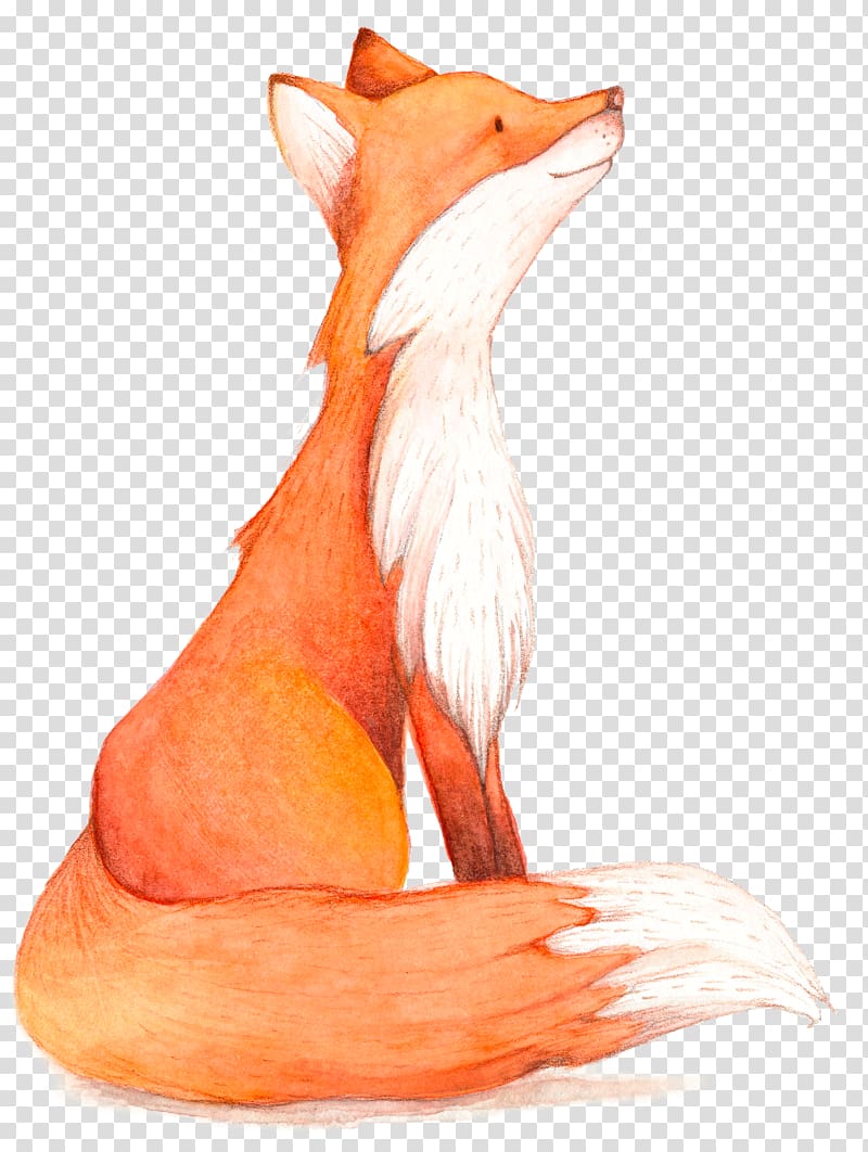 Watercolor painting Fox Printmaking , fox transparent background PNG clipart